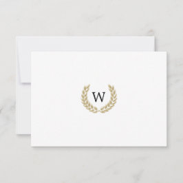 Elegante Monograma de Louro Dourado Branco RSVP Ca