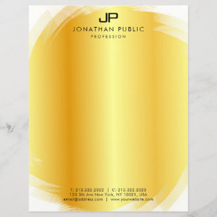 Elegante Monograma Dourado-Modelo Moderno