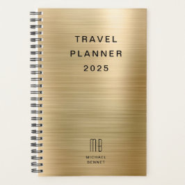 Elegante Monograma Falso Planejador de Viagem a Ou