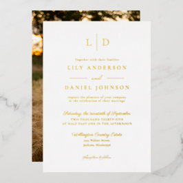 Elegante Monograma Moderno Luxo Foto Casamento Dou