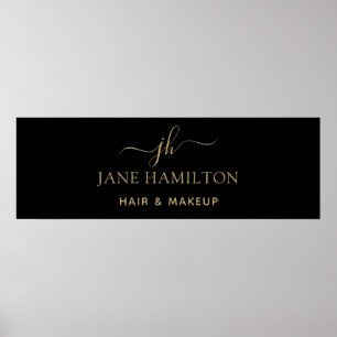 Elegante Monograma Nome inicial Poster de negócios