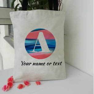 Elegante monograma simples com a letra A Tote