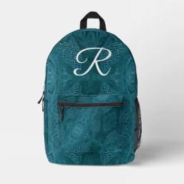 Elegante Monogrammed Faux-Linen Green