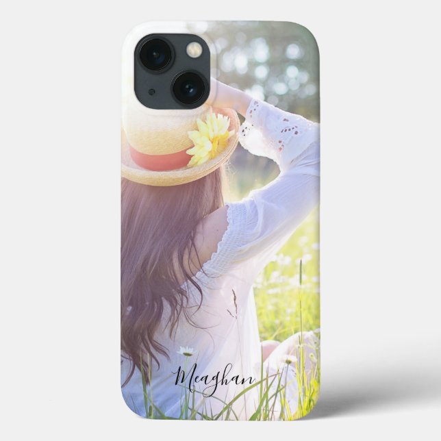 Elegante Monogramou Sua Foto Personalizada (Verso)