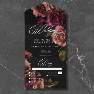 Elegante Moody Muody Rust & Burgundy Janta Floral