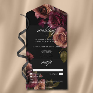 Elegante Moody Rust Burgundy Floral No Janta