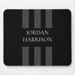 Elegante mouse pad com listras cinza e preto Logo