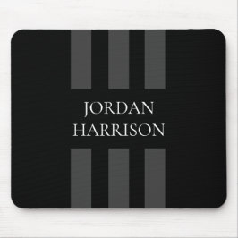 Elegante mouse pad com listras cinza e preto Logo