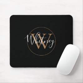 Elegante Mouse Pad com Monograma de Nome em Script