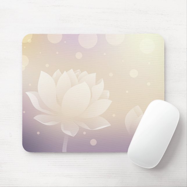 Elegante Mouse Pad Flor de Lótus (Com mouse)