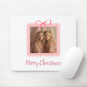 Elegante Mousepad Personalizado de Natal com Laço