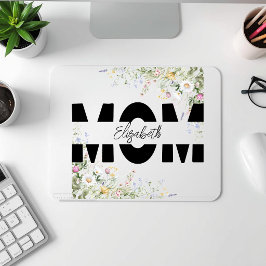 Elegante Mousepad Personalizado Floral para a MAMÃ