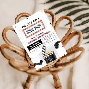 Elegante Movie Night Convite de aniversário