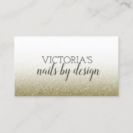 Elegante Nail Tech Dourado Glitter Cartão de visit