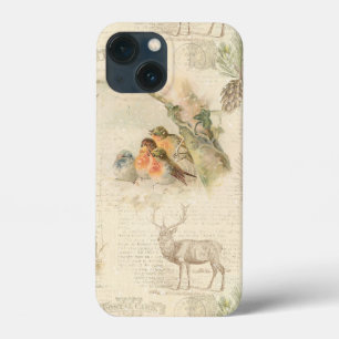 Elegante Natais vintages Russos Colagem Woodland