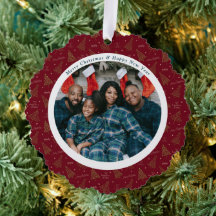 Elegante Natal Vermelho e Feliz ano novo Duas Foto