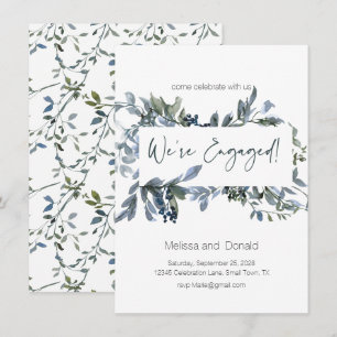 Elegante Noivado Floral Sage Silver Green