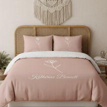 Elegante Nome de Flor Simples Rosa Empoeirada