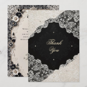 Elegante Nota de Agradecimento de Casamento em Ren