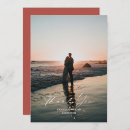 Elegante Obrigado Cartão de Casamento com Design F