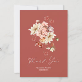 Elegante Obrigado Cartão de Casamento com Design F