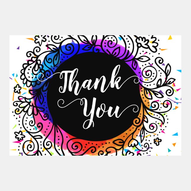 Elegante Obrigado Design com Confetti (Frente)