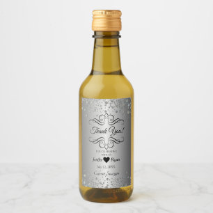 Elegante Obrigado Mini Vinho Rótulo de Garrafa