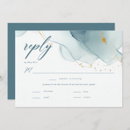 Elegante Ocean Beach Dusty Blue Wedal RSVP