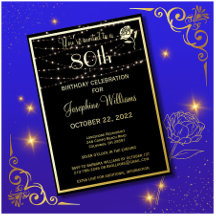 Elegante Oitava 80 Aniversário Negro Dourado