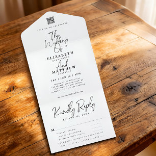 Elegante Opção de Refeição QR de Casamento Moderno