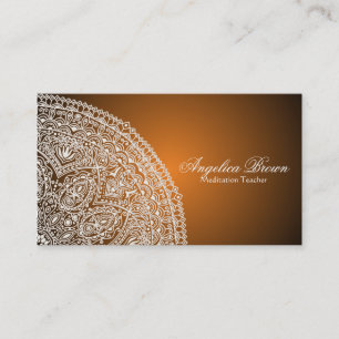 Elegante Orange Mandala Cartão de visita