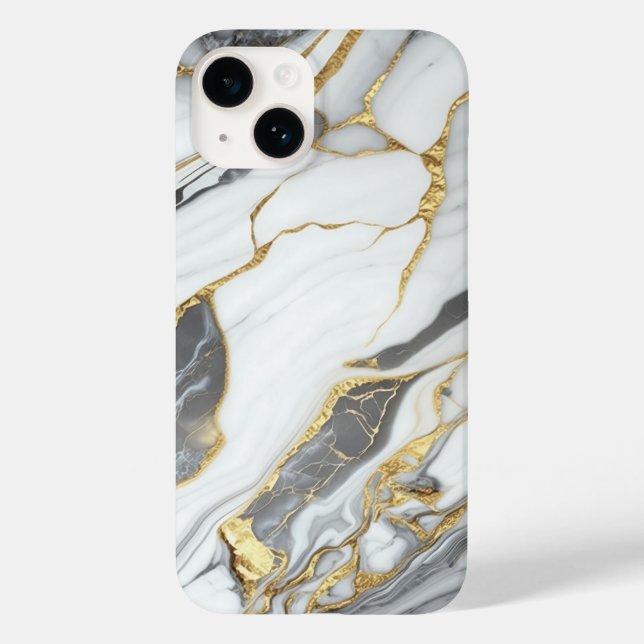 Elegante Ouro e Mármore Branco (Verso)