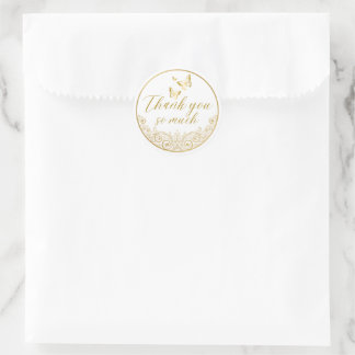 Elegante Ouro Muito Obrigado — Adesivo para Lembra