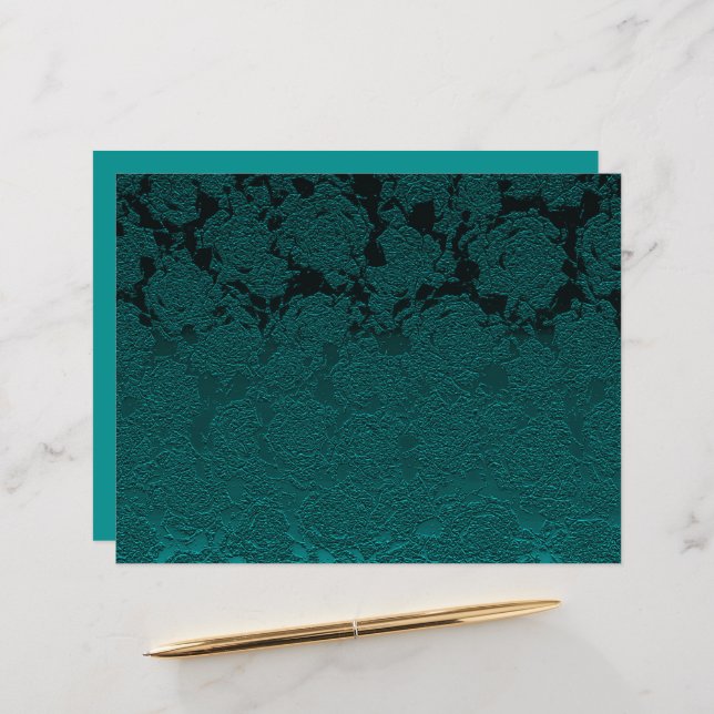 Elegante Padrão de Suculentas em Azul Escuro Decou (Frente/Verso In Situ)