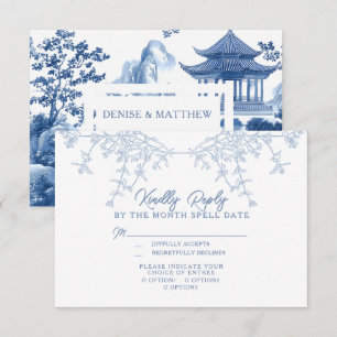 Elegante Pagode Azul Chinoiserie Resposta para Cas
