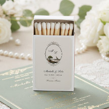 Elegante Paisagem Francesa Vintage Monograma Casam