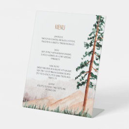 Elegante Paisagem Montanhosa Rústica Menu Invi