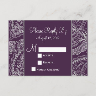 Elegante Paisley RSVP para Convites de Casamento