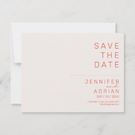 Elegante Passado Minimal Horizontal Save The Date