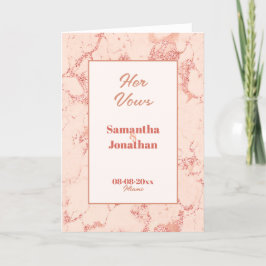 Elegante Peach Marble Casando Seu Cartão De Voto