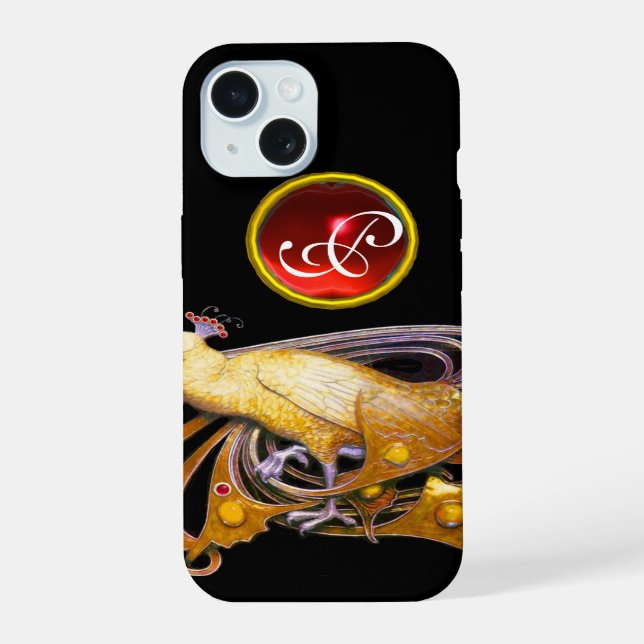 ELEGANTE PEACOCK NO AMARELO, RUBY MONOGRAM (Verso)