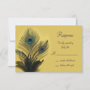 Elegante Peacock RSVP (amarelo)