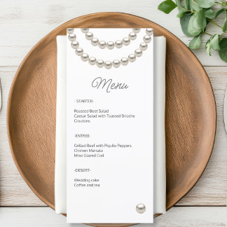Elegante Pearl Wedding Menu