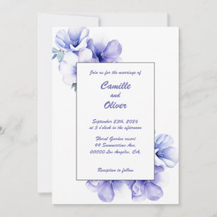 Elegante Periwinkle: Convite De Casamento