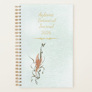 Elegante planejador espiral de videira floral dour