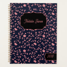 Elegante Planejador Semanal Personalizado com Flor