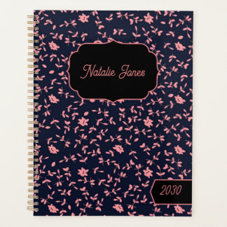 Elegante Planejador Semanal Personalizado com Flor
