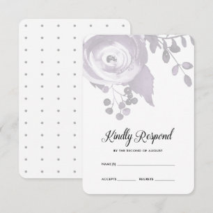 Elegante Plum e Cinzas Pontos Florais RSVP
