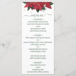 Elegante Poinsettia Green Christmas Menu