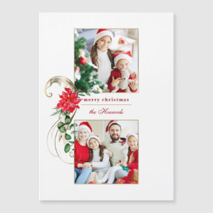 Elegante Poinsettias e Percorrências Douradas 2-Fo